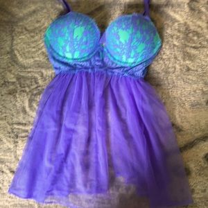 Victoria’s Secret Purple and Teal Lingerie 34C